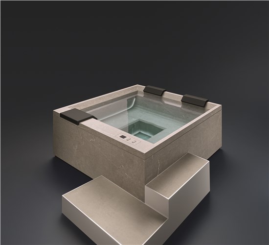 Rock hydromassage minipool, indoor view